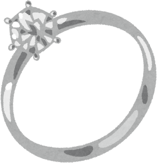 Illustration of a Silver Diamond Engagement Ring